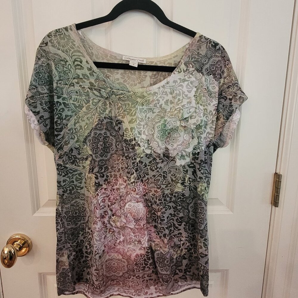 Coldwater Creek burnout tee. Size Medium.